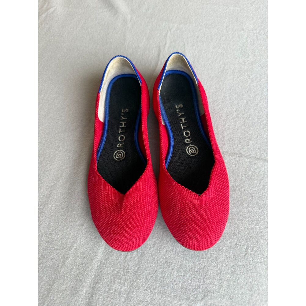 Rothy's Red Knit Ballet Flats Women's Size 6.5 - Great for travel! - Picture 2 of 5